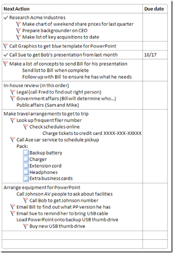 The Kalnel Files: Using OneNote for GTD Project Tracking